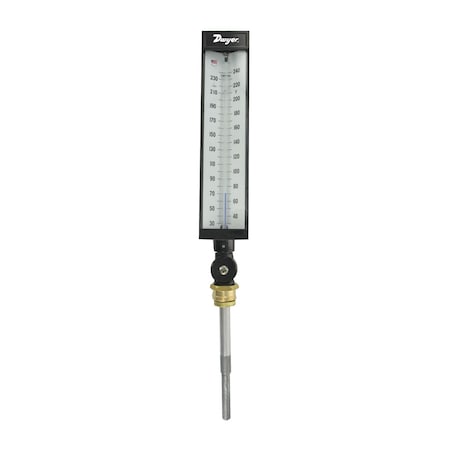 Dwyer Instruments Industrial thermometer, range 30 to 240 Degrees F (0 to 115 Degrees C). ITA9355D